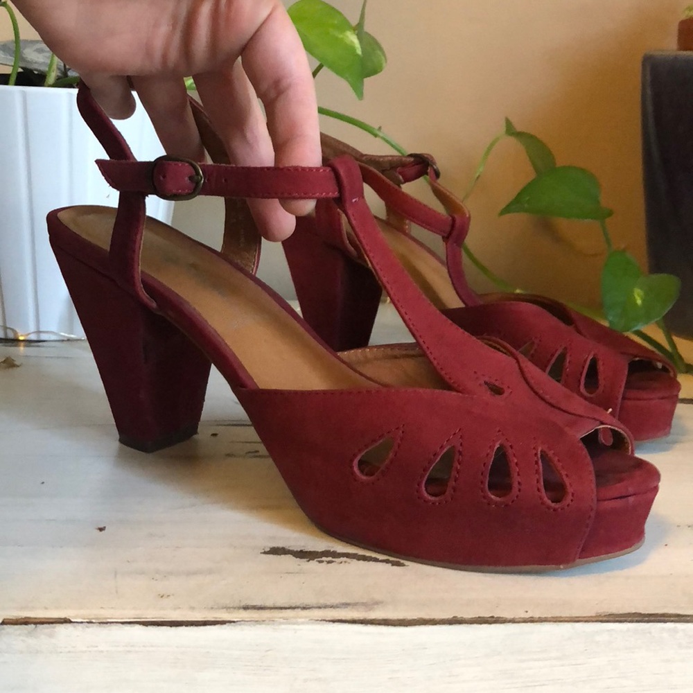 Gently Used Burgundy Jeffrey Campbell Mary Janes